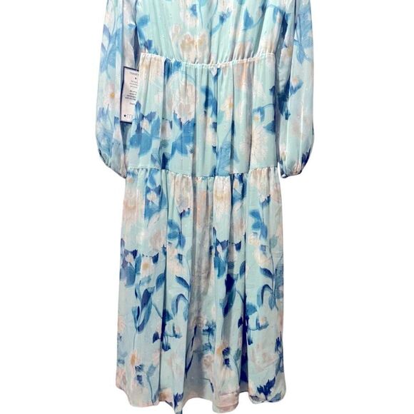 Adrianna Papell Women's Floral Chiffon Tiered Dress mint size 6 - Picture 9 of 16